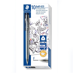 Staedtler 423F-3 Retractable Ballpoint Pen Fine each Black buy 10 for a Box